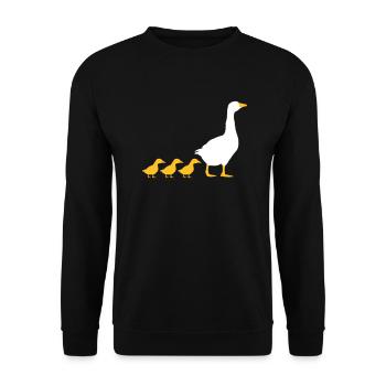 Family geese design - Unisex Sweatshirt - black - Front - Alina (178cm) & Michal (187cm)