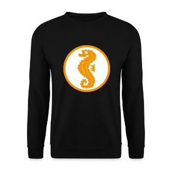 Hippocampe Moin Mer Du Nord - Sweat-shirt Unisexe - noir - Devant - Alina (178cm) & Michal (187cm)