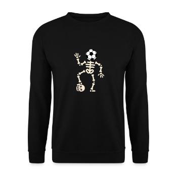 Skelett Fußball - Unisex Pullover - Schwarz - Vorne - Alina (178cm) & Michal (187cm)