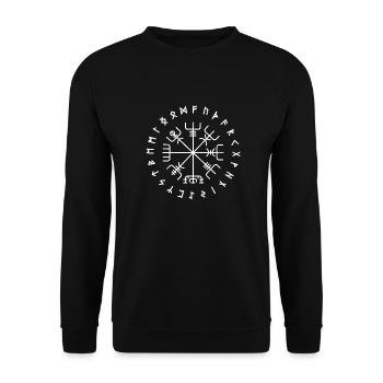 Vegvisir in the rune circle - Unisex Sweatshirt - black - Front - Alina (178cm) & Michal (187cm)