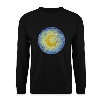 Lune Vincent van Gogh Starry Night Starry Night - Sweat-shirt Unisexe - noir - Devant - Alina (178cm) & Michal (187cm)