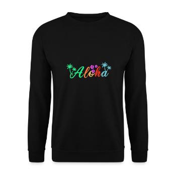 Hawaii Aloha Summer Beach Vacation Geschenkidee - Unisex Pullover - Schwarz - Vorne - Alina (178cm) & Michal (187cm)