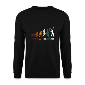 Gift for tennis coach evolution t-shirt - Unisex Sweatshirt - black - Front - Alina (178cm) & Michal (187cm)