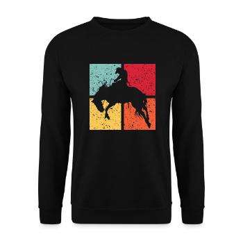 Western riding western horse western rider rodeo - Unisex Sweatshirt - black - Front - Alina (178cm) & Michal (187cm)