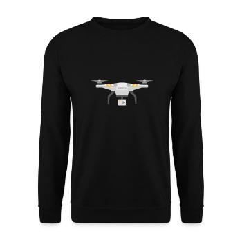 drone drone drone drones - Unisex Sweatshirt - black - Front - Alina (178cm) & Michal (187cm)