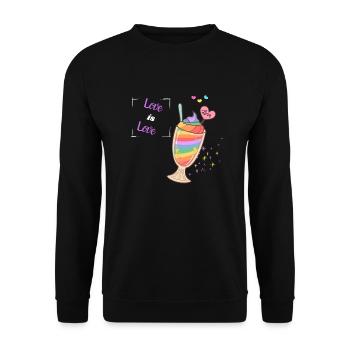 Love is Love - Unisex Pullover - Schwarz - Vorne - Alina (178cm) & Michal (187cm)