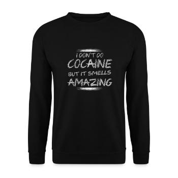 La cocaïne sent la fête incroyable, amusante et cool - Sweat-shirt Unisexe - noir - Devant - Alina (178cm) & Michal (187cm)