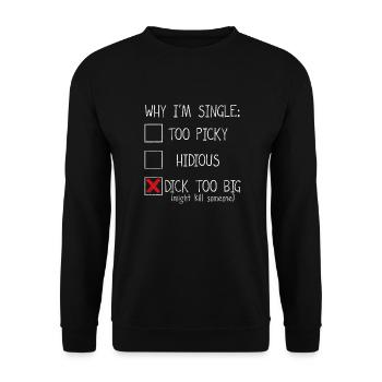 DICK TOO BIG DRÔLE UNIQUE CHEMISE - Sweat-shirt Unisexe - noir - Devant - Alina (178cm) & Michal (187cm)