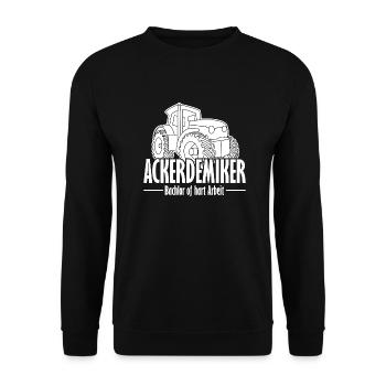 Acker demiker Bachlor of hart Arbeit Landwirt - Unisex Pullover - Schwarz - Vorne - Alina (178cm) & Michal (187cm)
