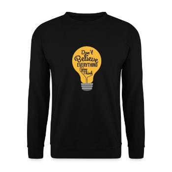 Psychology Don't Believe Everything You Think - Unisex Sweatshirt - black - Front - Alina (178cm) & Michal (187cm)