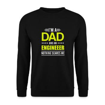 Engineer Day I'm a Dad and an Engineer Gift - Unisex Sweatshirt - black - Front - Alina (178cm) & Michal (187cm)