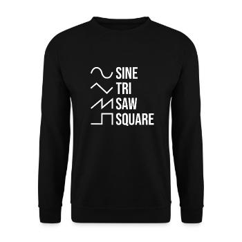 Synthétiseur Waveform Sine Tri Saw Square - Sweat-shirt Unisexe - noir - Devant - Alina (178cm) & Michal (187cm)