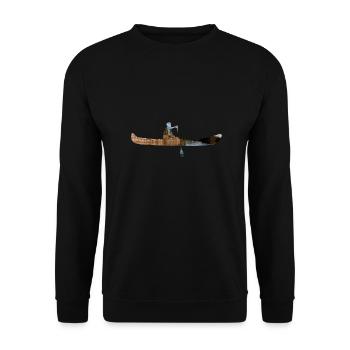 Double Exposure Art Kanu-Kanu-Liebhaber Geschenk - Unisex Pullover - Schwarz - Vorne - Alina (178cm) & Michal (187cm)