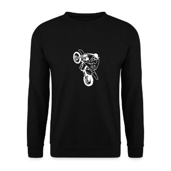 Motocross Fahrer - Unisex Pullover - Schwarz - Vorne - Alina (178cm) & Michal (187cm)