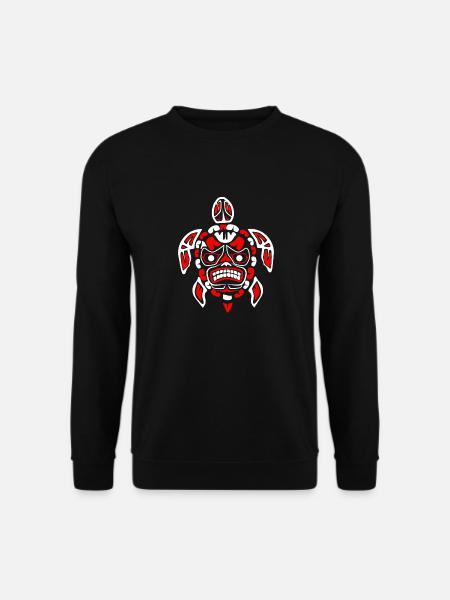 Haida Schildkröte Tribal Tattoo Geschenkidee - Unisex Pullover - Schwarz