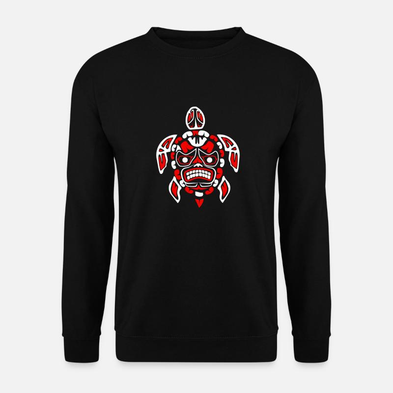 Haida Schildkröte Tribal Tattoo Geschenkidee - Unisex Pullover - Schwarz
