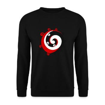 Maori Koru Maori Flag Tribal Tattoo Gift Idea - Unisex Sweatshirt - black - Front - Alina (178cm) & Michal (187cm)