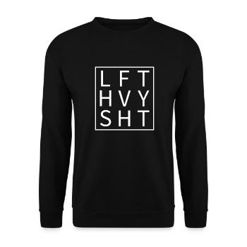 LFT HVY SHT Gift Fitness Gym Sport - Unisex Sweatshirt - black - Front - Alina (178cm) & Michal (187cm)