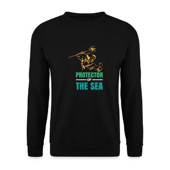 Poseidon Protector of the Sea Diver Gift Idea - Unisex Sweatshirt - black - Front - Alina (178cm) & Michal (187cm)