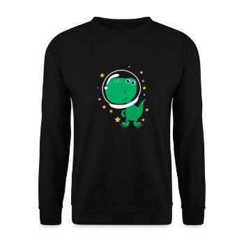 Space animals space dinosaur kids gift - Unisex Sweatshirt - black - Front - Alina (178cm) & Michal (187cm)