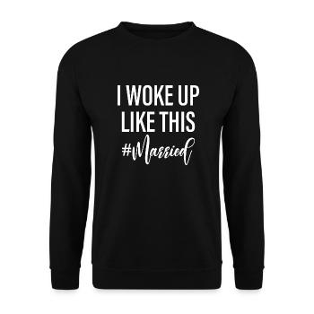 Je me suis réveillé comme ce cadeau JGA mariée mariée - Sweat-shirt Unisexe - noir - Devant - Alina (178cm) & Michal (187cm)