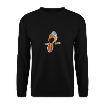 Mésange barbu oiseau dessin ornithologue biologiste - Sweat-shirt Unisexe - noir - Devant - Alina (178cm) & Michal (187cm)