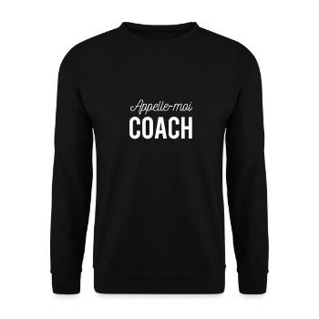 Appelle-moi coach sport sportif - Sweat-shirt Unisexe - noir - Devant - Alina (178cm) & Michal (187cm)