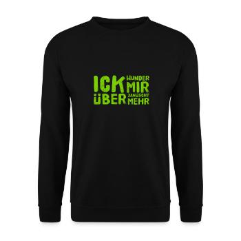 ick wunder mir über janüscht mehr - Unisex Pullover - Schwarz - Vorne - Alina (178cm) & Michal (187cm)