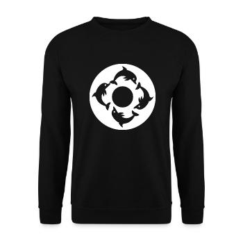 Dolphin dolphin - Unisex Sweatshirt - black - Front - Alina (178cm) & Michal (187cm)