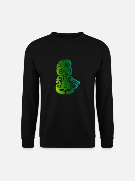 Maori Tiki Koru Polynesian Tribal Tattoo Geschenk - Unisex Pullover - Schwarz