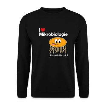 Ich liebe Mikrobiologie - Unisex Pullover - Schwarz - Vorne - Alina (178cm) & Michal (187cm)