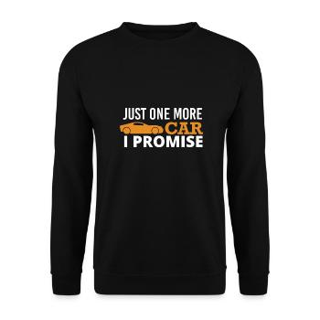 Just one more car I promise car lover gift - Unisex Sweatshirt - black - Front - Alina (178cm) & Michal (187cm)