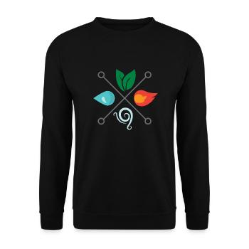 Symbole Quatre éléments Terre Air Air Feu Eau - Sweat-shirt Unisexe - noir - Devant - Alina (178cm) & Michal (187cm)