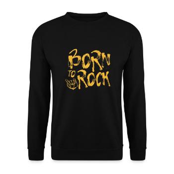 Heavy Metal Born To Rock Mano cornuta Geschenkidee - Unisex Pullover - Schwarz - Vorne - Alina (178cm) & Michal (187cm)
