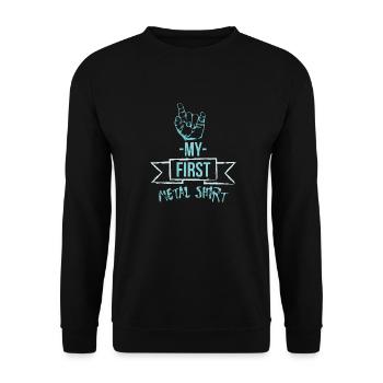Heavy Metal My First Metal Shirt Baby Gift Idea - Unisex Sweatshirt - black - Front - Alina (178cm) & Michal (187cm)
