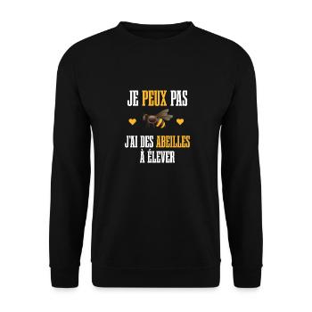 je peux pas j'ai des abeilles a élever - Sweat-shirt Unisexe - noir - Devant - Alina (178cm) & Michal (187cm)