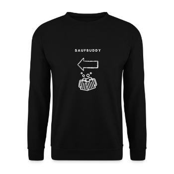 Saufbuddy - White - Unisex Pullover - Schwarz - Vorne - Alina (178cm) & Michal (187cm)