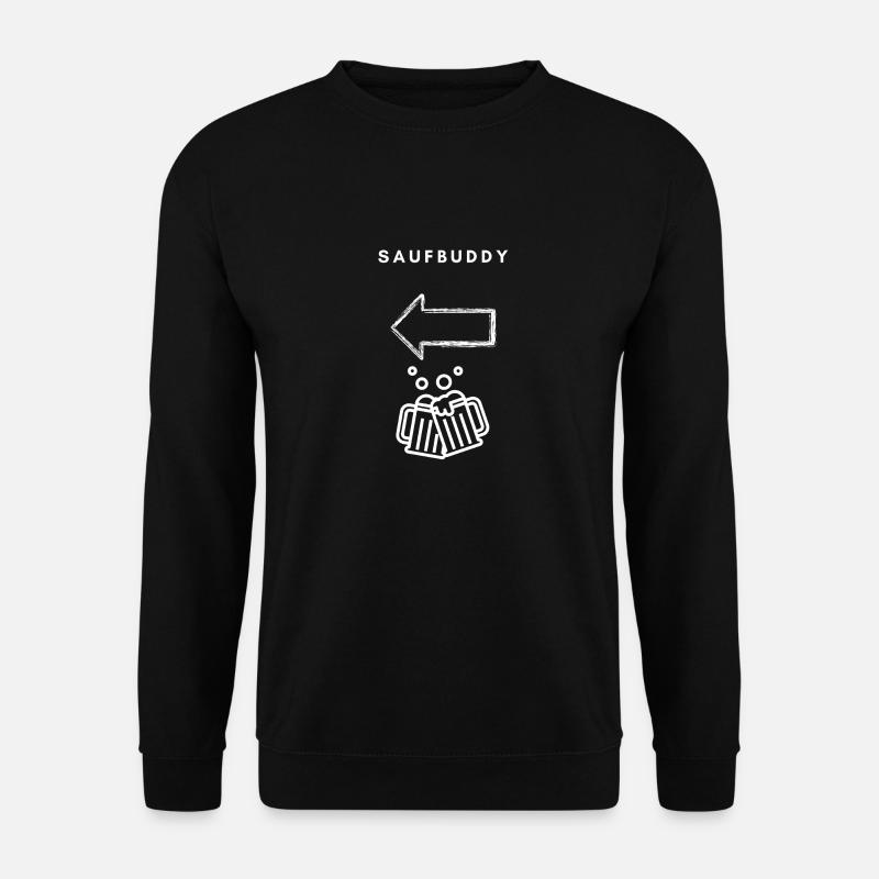 Saufbuddy - White - Unisex Pullover - Schwarz