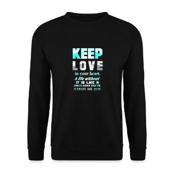 Keep love in your heart - Unisex Sweatshirt - black - Front - Alina (178cm) & Michal (187cm)