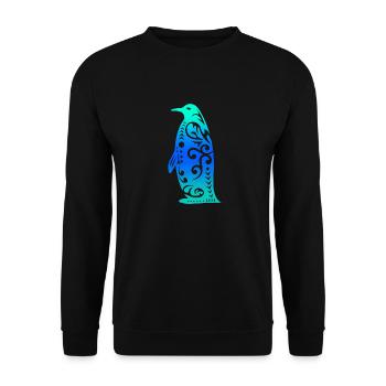 Cadeau de tatouage tribal polynésien pingouin maori - Sweat-shirt Unisexe - noir - Devant - Alina (178cm) & Michal (187cm)