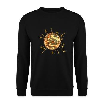 Energie des Drachen, Drachenenergie, Power Dragon - Unisex Pullover - Schwarz - Vorne - Alina (178cm) & Michal (187cm)