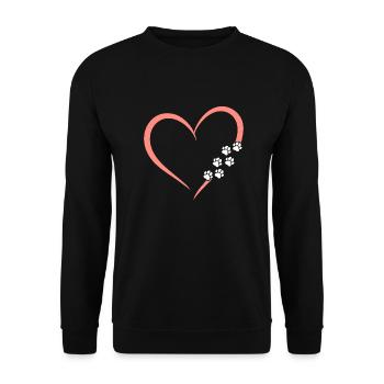 Chien Love Dog Love Paw Chien Propriétaire Cadeau - Sweat-shirt Unisexe - noir - Devant - Alina (178cm) & Michal (187cm)