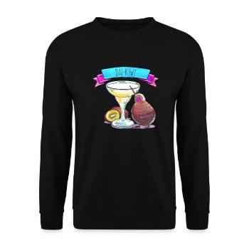 Daiquiri + Kiwi = Daiquiwi - Unisex Pullover - Schwarz - Vorne - Alina (178cm) & Michal (187cm)