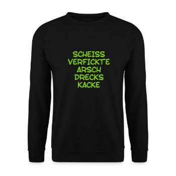scheiss, verfickte, Arschdreckskacke - Unisex Pullover - Schwarz - Vorne - Alina (178cm) & Michal (187cm)