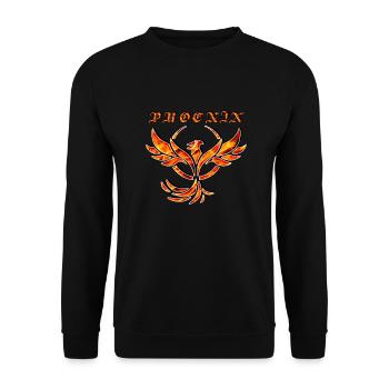 Flaming Phoenix in flames - Unisex Sweatshirt - black - Front - Alina (178cm) & Michal (187cm)