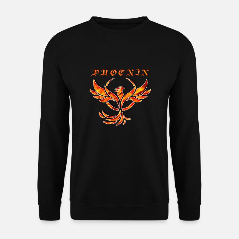 Flammender Phönix in Flammen - Unisex Pullover - Schwarz