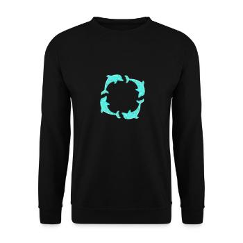 Dolphin - Unisex Sweatshirt - black - Front - Alina (178cm) & Michal (187cm)