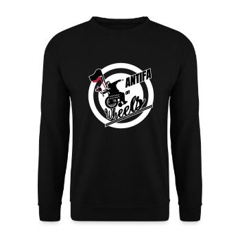 Antifa on Wheels - Unisex Sweatshirt - black - Front - Alina (178cm) & Michal (187cm)