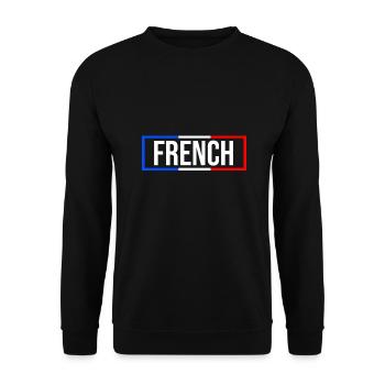 Frankreich Flagge blau weiß rot - Unisex Pullover - Schwarz - Vorne - Alina (178cm) & Michal (187cm)