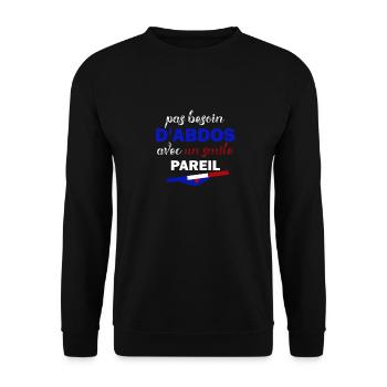 Pas besoin d'abdos avec un smile pareil - Sweat-shirt Unisexe - noir - Devant - Alina (178cm) & Michal (187cm)